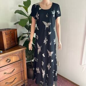 Jessica Howard Black Butterfly Maxi Dress